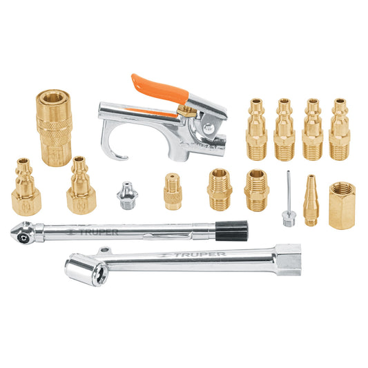 Juego de 17 piezas para compresor de aire, Truper Caja con 6, 19022