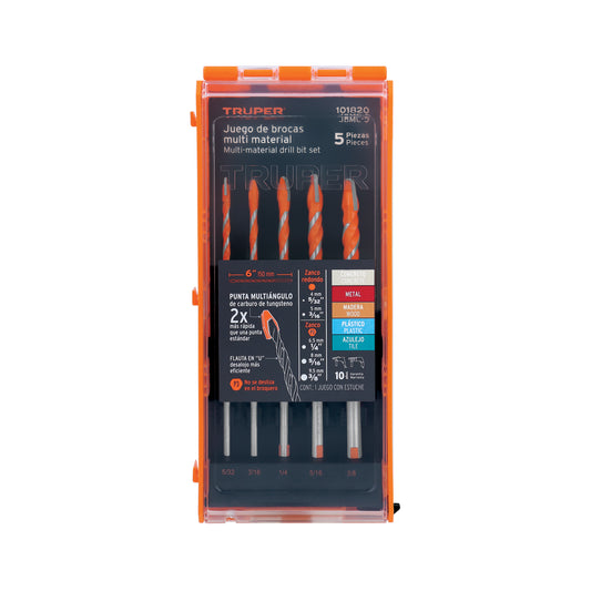 Juego de 5 brocas multimaterial, Truper Caja con 4, 101820