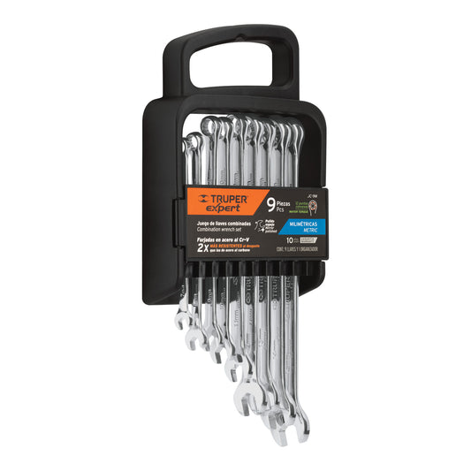 Juego de 9 llaves combinadas extralargas pulidas mm, EXPERT, 15774