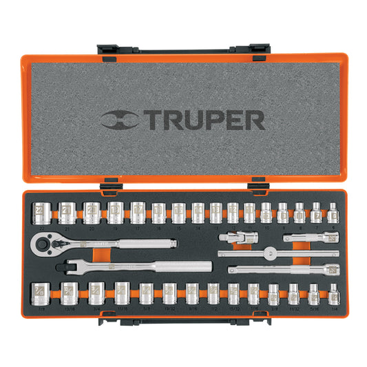 Juego de 36 herramientas cuadro 3/8' std y mm para mecánico, 13955