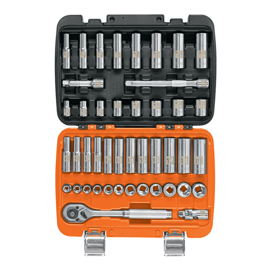 Juego de 45 herramientas cuadro 3/8' std y mm para mecánico, 102410