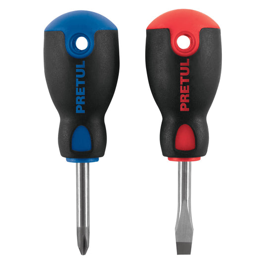 Dúo de desarmadores 1/4' x 1-1/2' mango Comfort Grip, Pretul Caja con 6, 20217