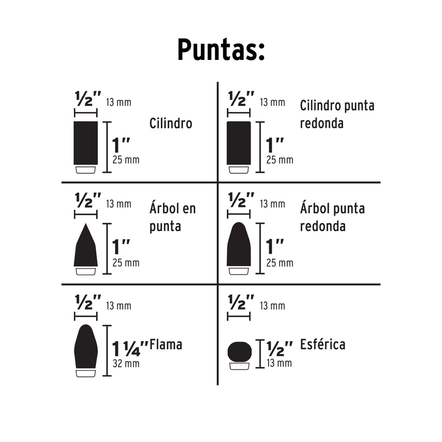 Juego de 6 Limas rotativas, TRUPER, 103503