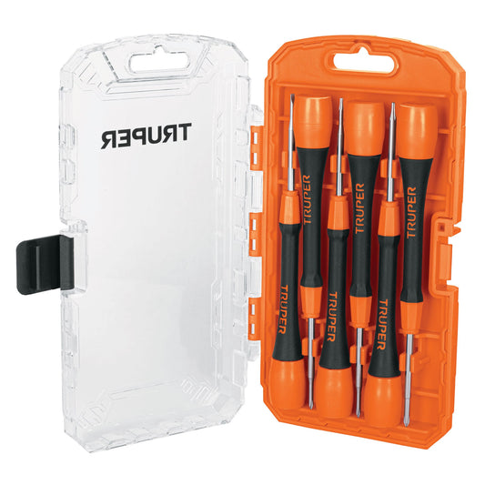 Juego con 6 desarmadores de precisión, Truper Caja con 4, 14202