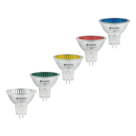 Lámpara de halógeno amarillo 50 W tipo MR16 en caja, Volteck Caja con 6, 47256