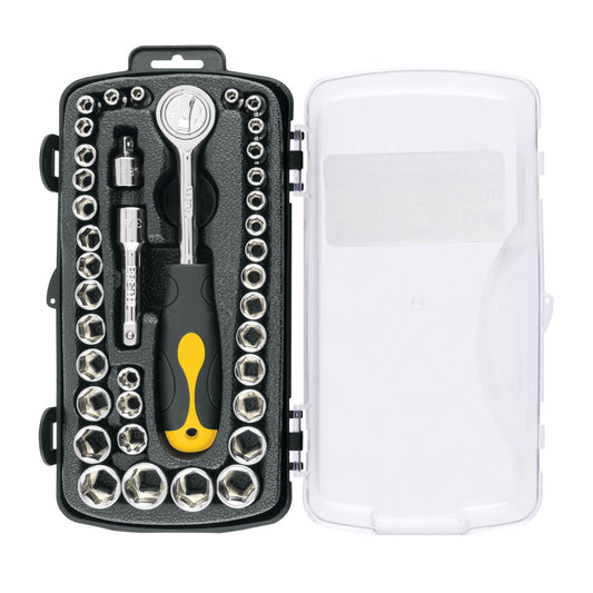 Juego de 39 herramientas 1/4' y 3/8' para mecánico, Pretul Caja con 2, 23969