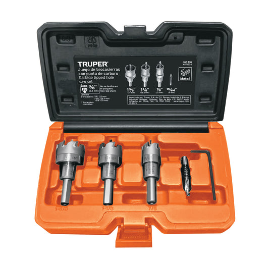 Juego de 3 brocasierras de carburo de tungsteno, Truper, 103218