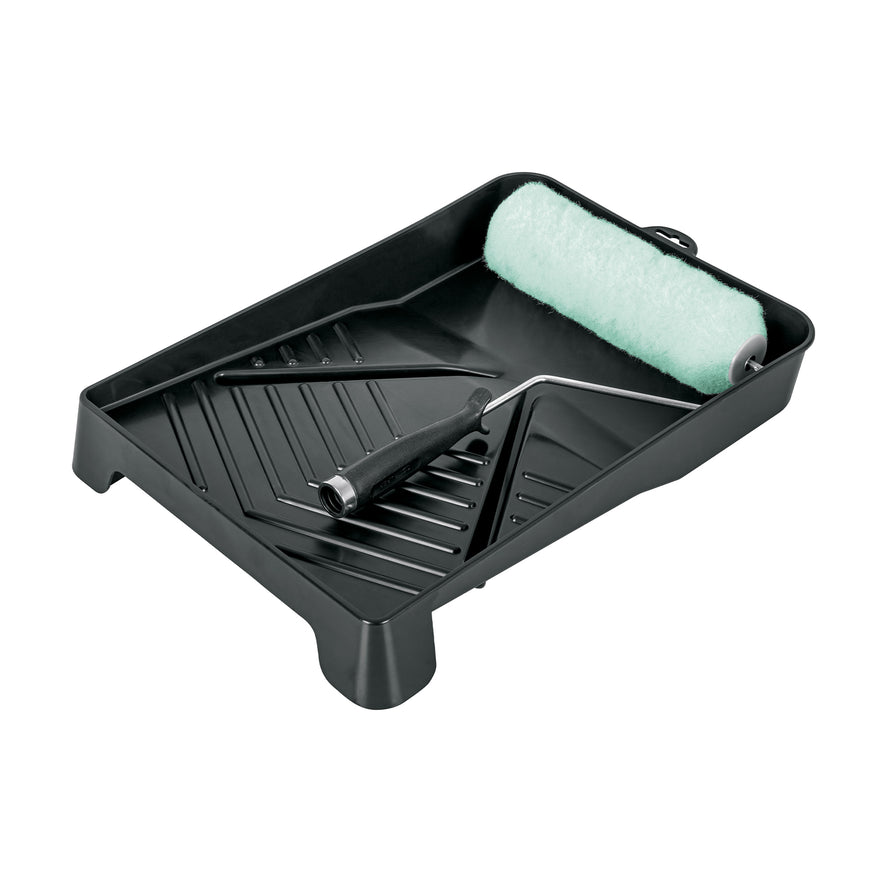 Kit de rodillo para pintar, 9' (maneral, charola y felpa) Caja con 6, 13843