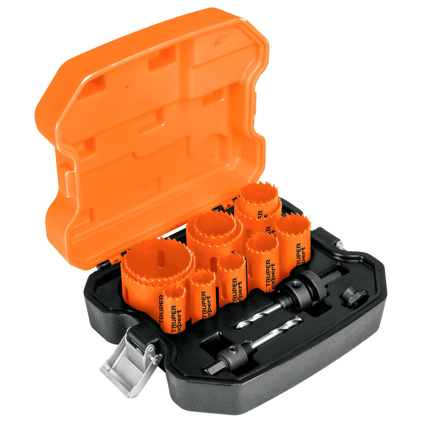 Juego de 11 brocasierras bimetálicas y 2 mandriles, Expert, 15411