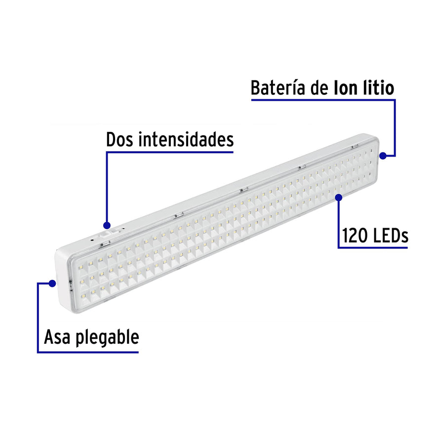 Lámpara de emergencia de 120 Leds 1000 lm recargable Volteck Caja con 2, 43010