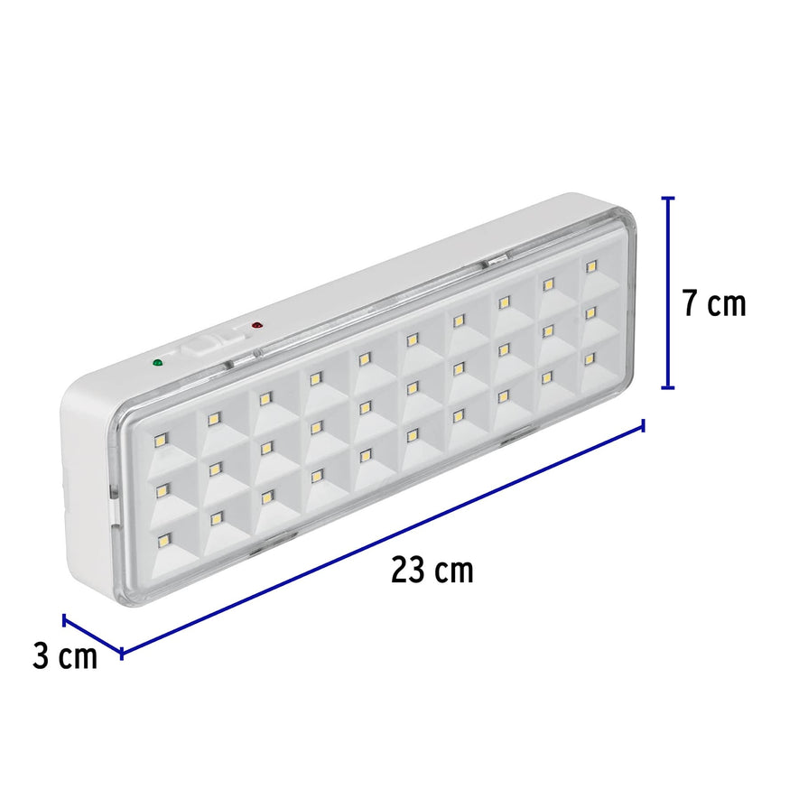 Lámpara de emergencia de 30 Leds, 220 lm recargable, Volteck Caja con 4, 43007