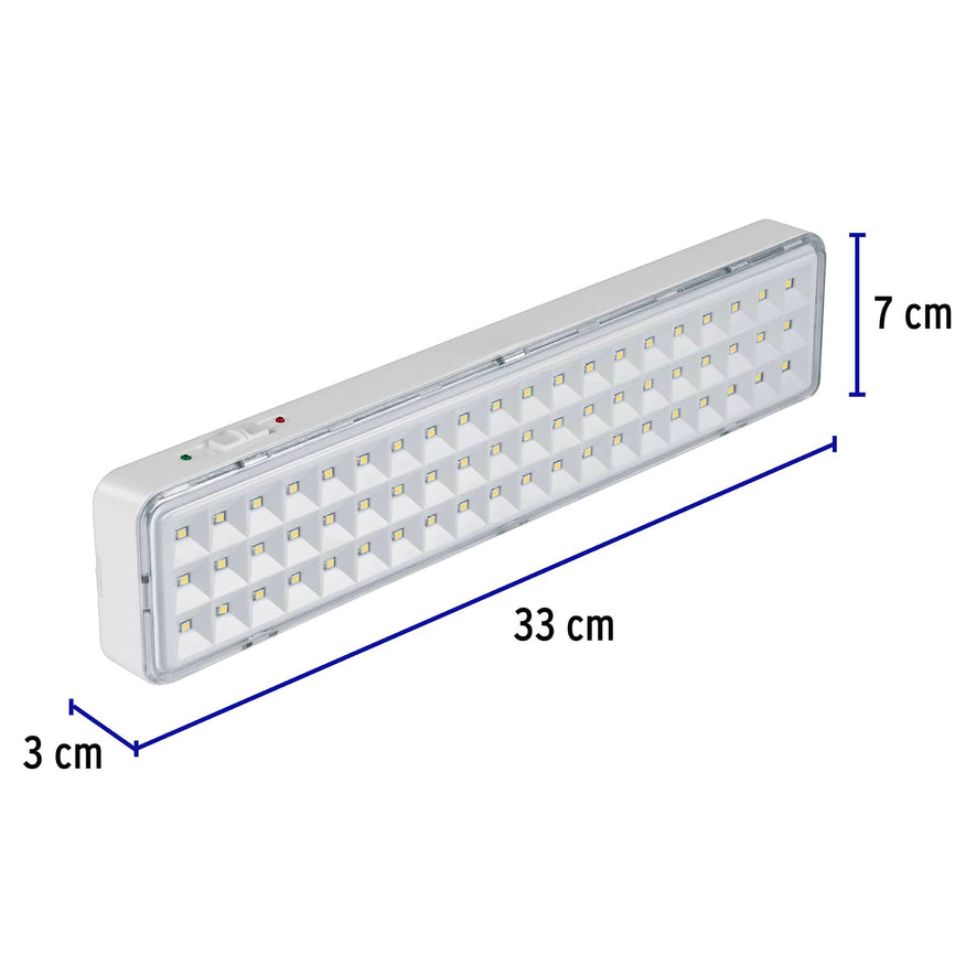 Lámpara de emergencia de 60 Leds 300 lm recargable, Volteck Caja con 2, 43008