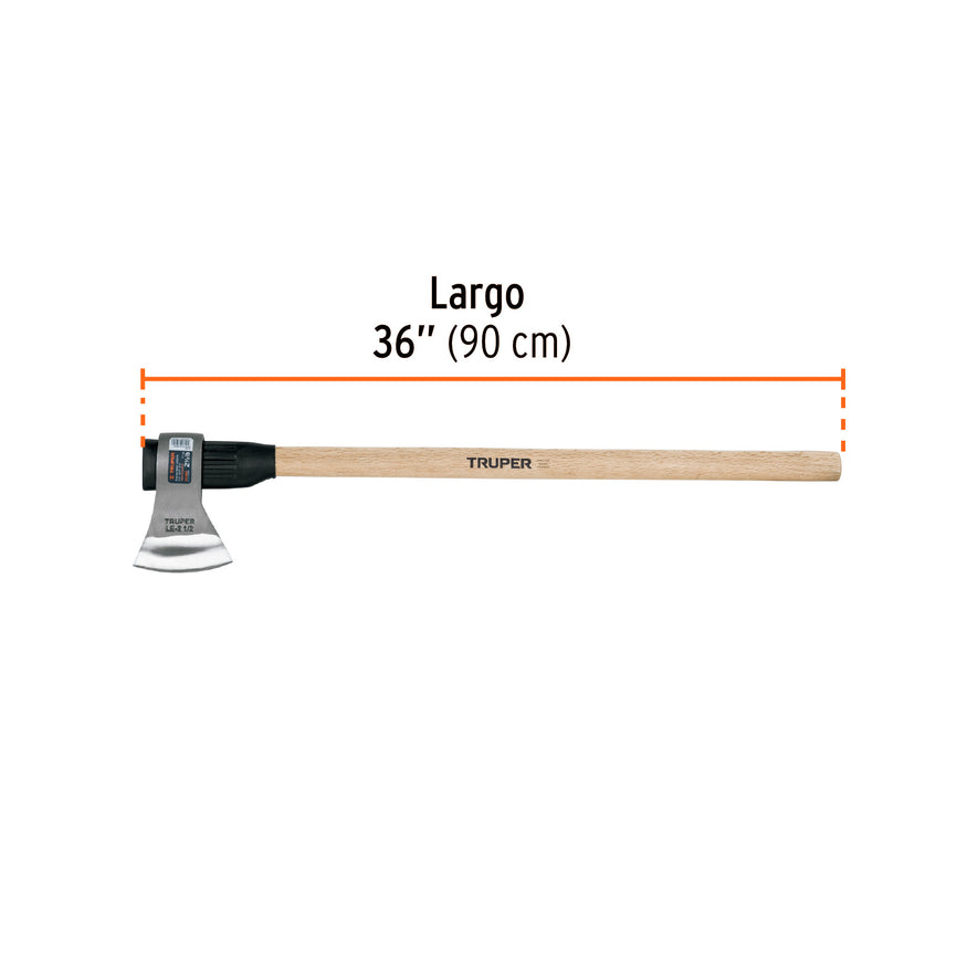 Hacha labor entera 2-1/2 lb, mango de madera 36', TRUPER Caja con 2, 102968