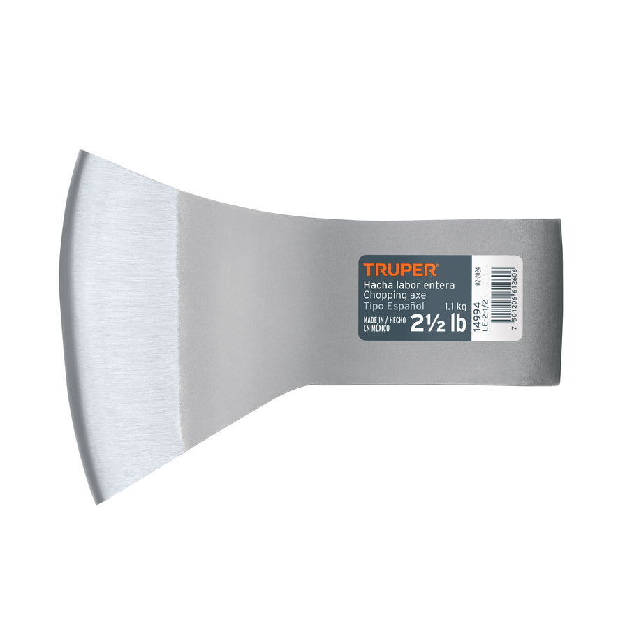 Hacha labor entera 2-1/2 lb, sin mango, TRUPER Caja con 4, 14994