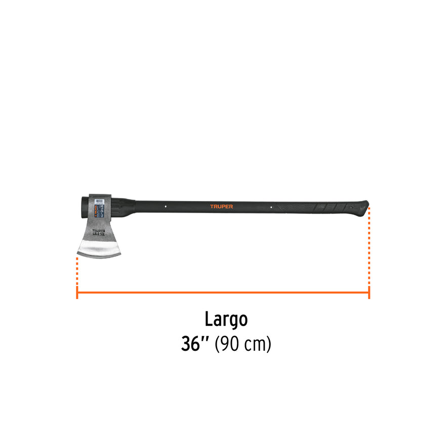 Hacha labor entera 3-1/2 lb, mango de fibra de vidrio 36' Caja con 2, 14980