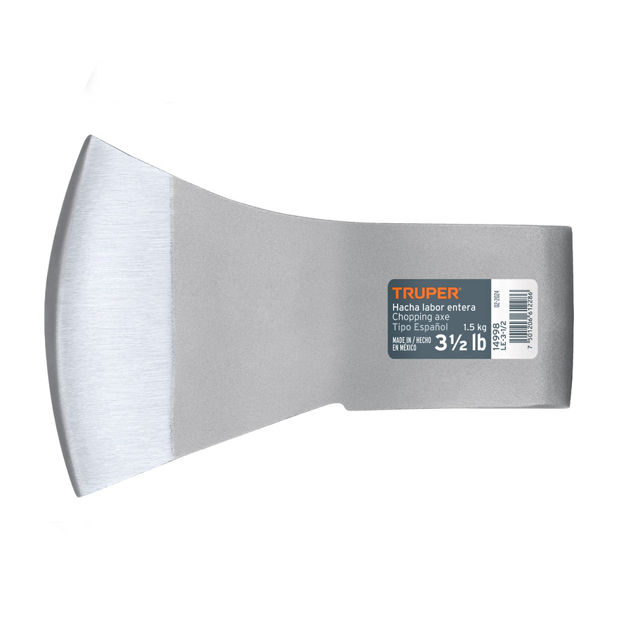 Hacha labor entera 3-1/2 lb, sin mango, TRUPER Caja con 4, 14998
