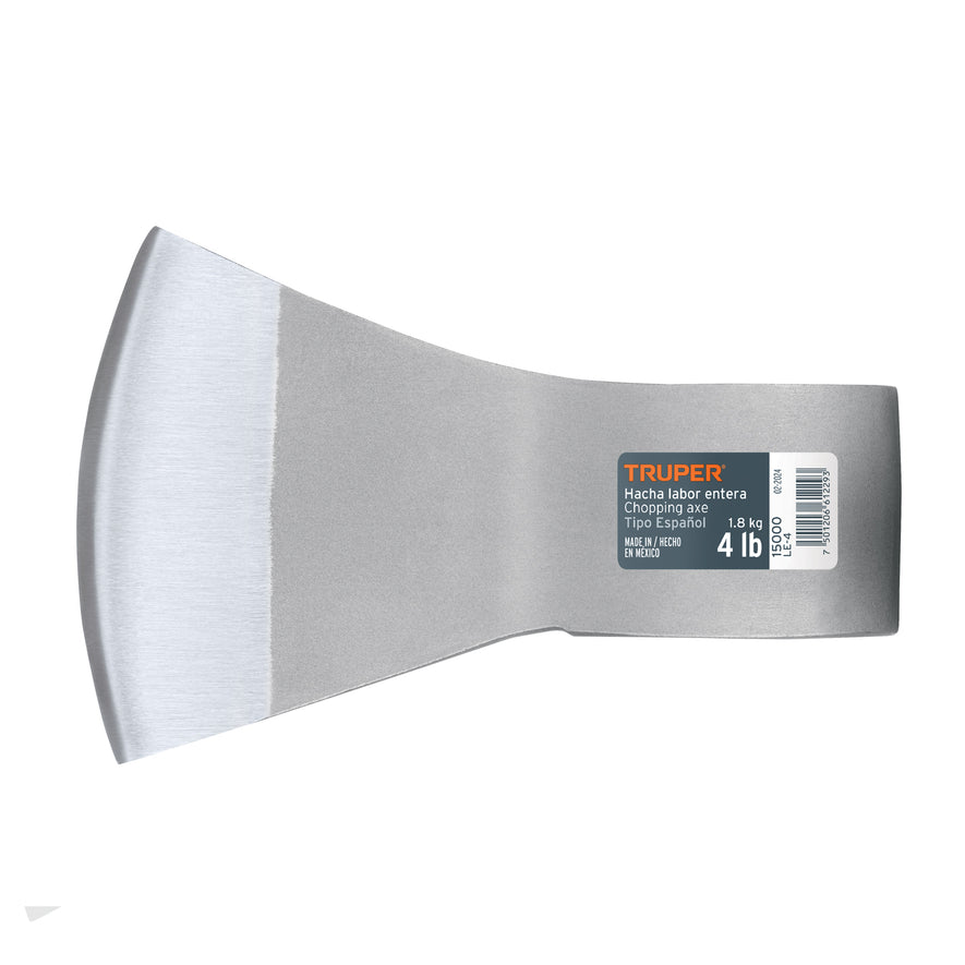Hacha labor entera 4 lb, sin mango, TRUPER Caja con 4, 15000