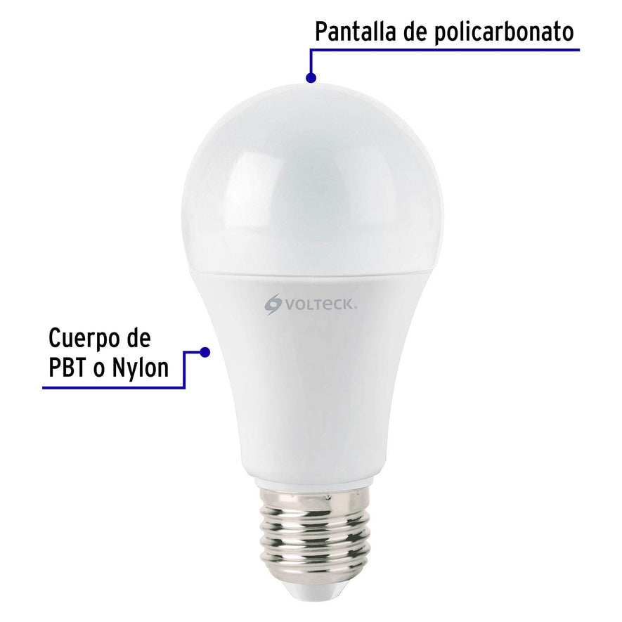 Lámpara LED A19 14 W (equiv. 100 W) luz cálida, caja Volteck Caja con 6, 46593