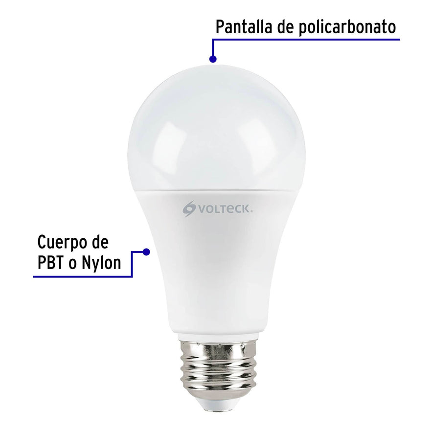 Lámpara LED A19 14 W (equiv. 100 W) luz de día, caja Volteck Caja con 12, 46221