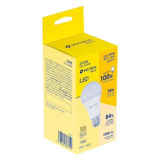 Lámpara LED A22 16 W (equiv. 100 W), luz cálida, caja, Basic Caja con 10, 27215