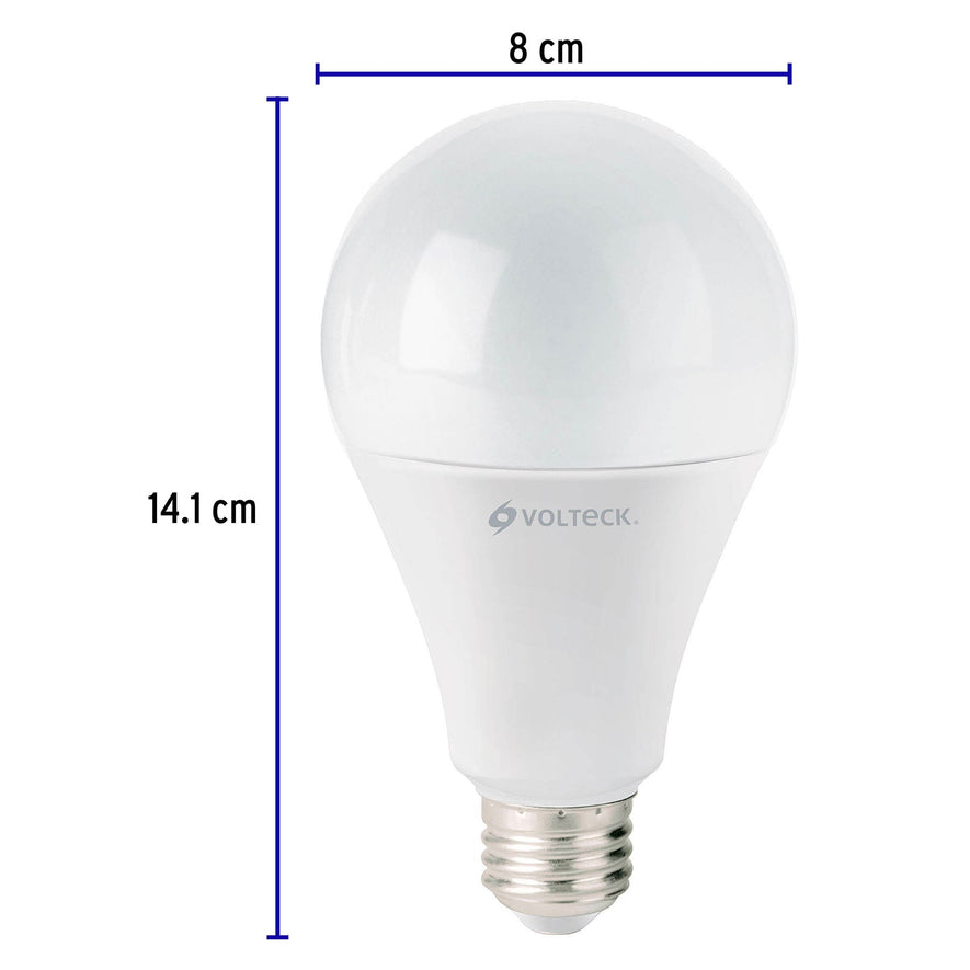 Lámpara LED A25 18 W (equiv. 125 W) luz cálida, caja Volteck Caja con 6, 48459