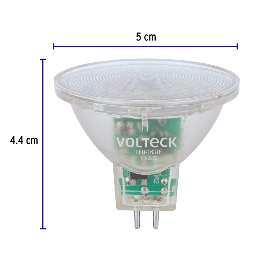 Lámpara trans. de LED 3W MR16 base GU5.3 luz de día, blíster Caja con 6, 48402