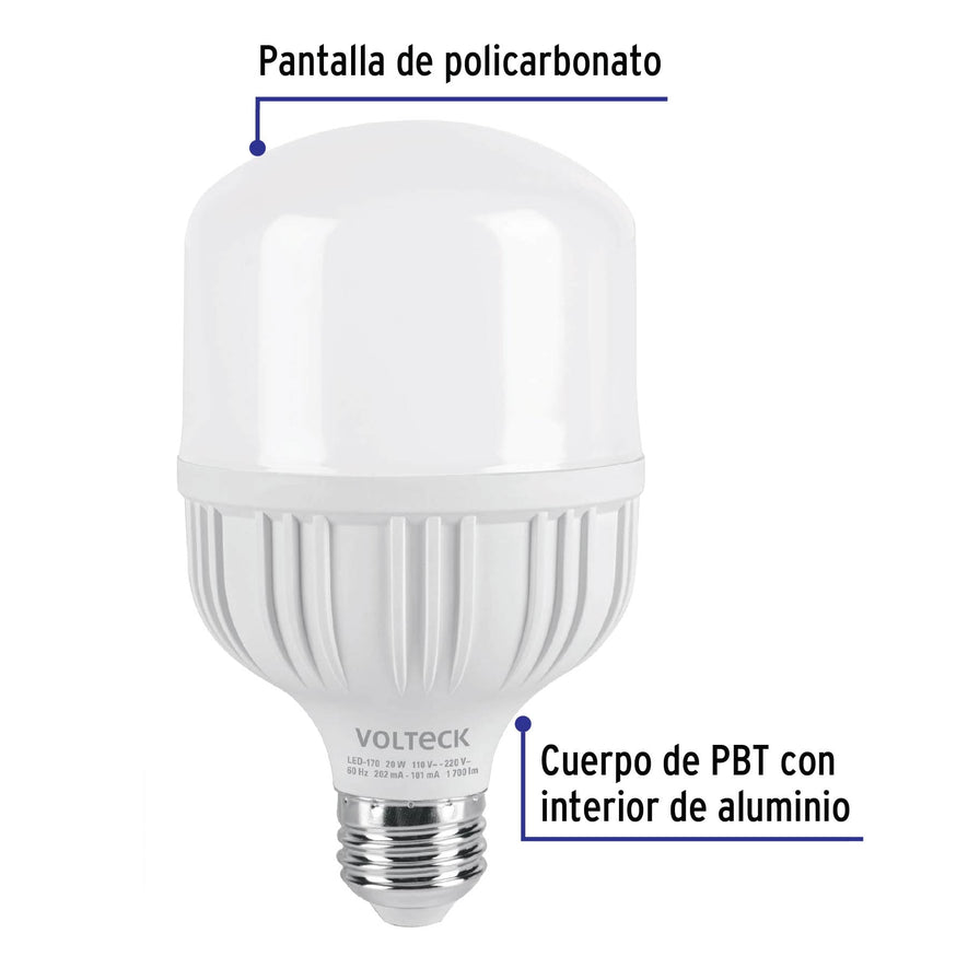 Lámpara LED alta potencia 20 W (equiv. 170 W), luz de día Caja con 4, 46225
