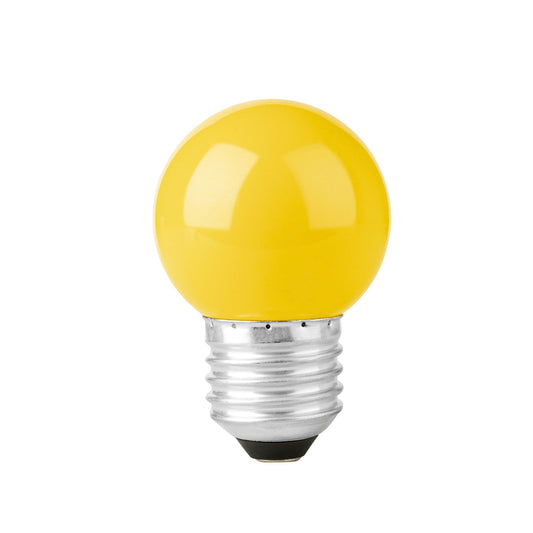 Lámpara LED tipo bulbo G45 1 W color amarillo, caja, Volteck Caja con 10, 46028