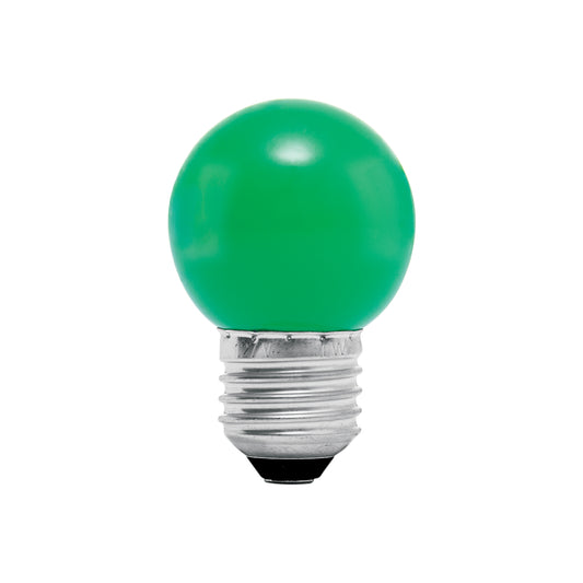 Lámpara LED tipo bulbo G45 1 W color verde, caja, Volteck Caja con 10, 46027