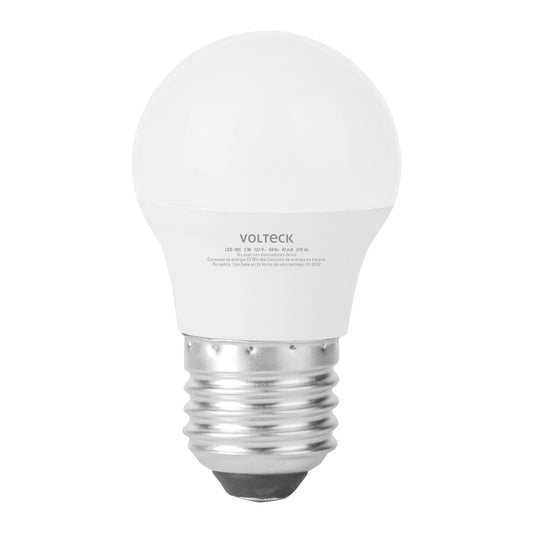 Lámpara LED A19 3 W (equiv. 25 W) luz cálida blíster Volteck Caja con 6, 46276