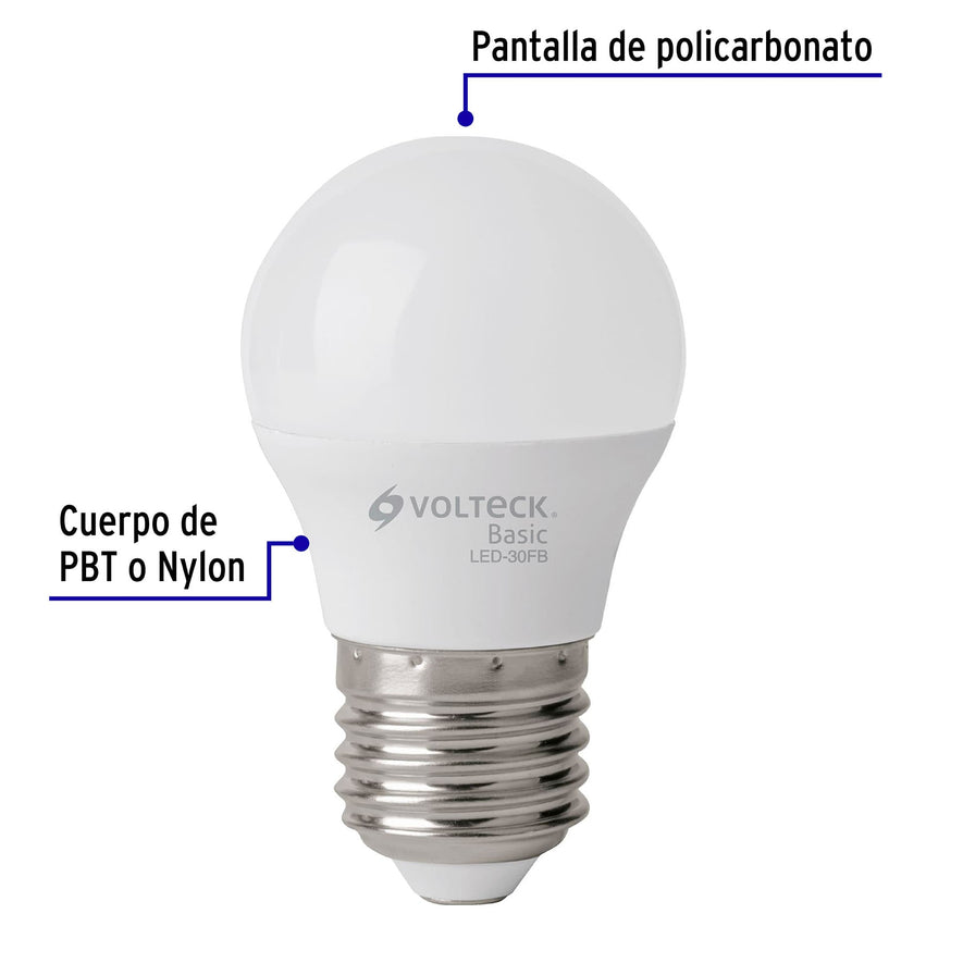 Pack de 4 lámparas LED G45 3 W (equiv. 25 W), luz de día Caja con 4, 28003