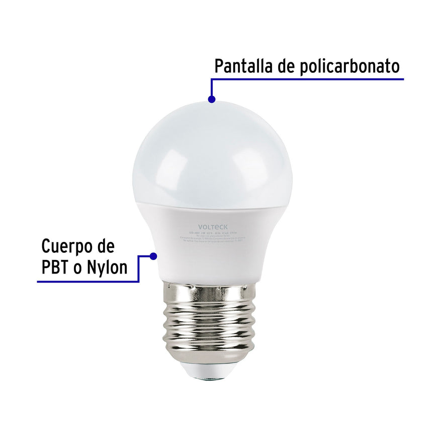 Pack de 4 lámparas LED G45 3 W (equiv. 25 W), luz de día Caja con 4, 46863