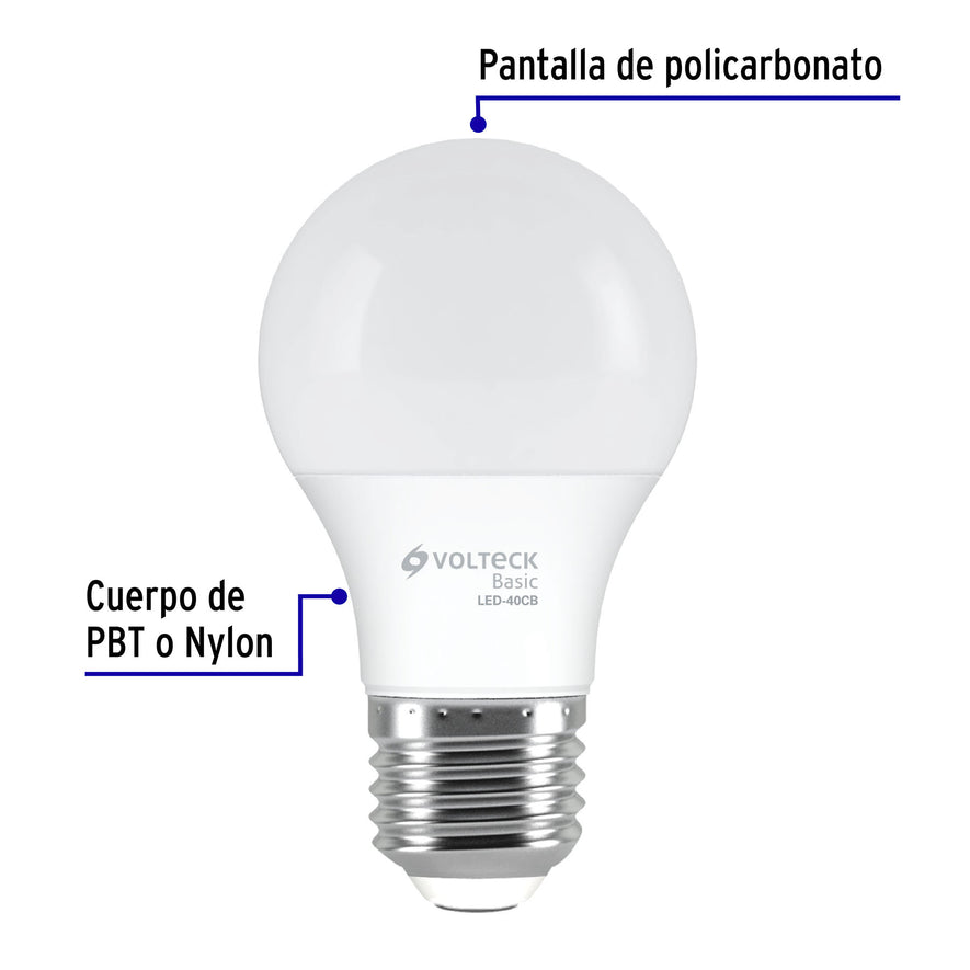 Lámpara LED A19 6 W (equiv. 40 W), luz cálida, caja, Basic Caja con 10, 28060