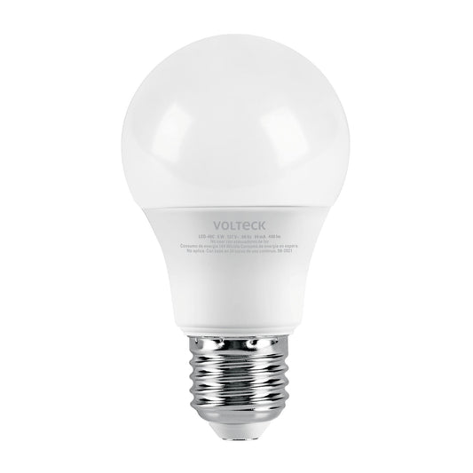 Lámpara LED A19 6 W (equiv. 40 W) luz cálida blíster Volteck Caja con 6, 46857