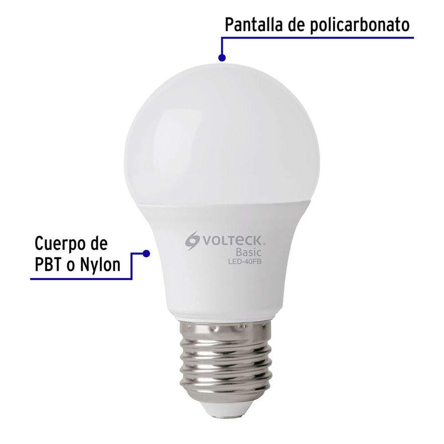 Lámpara LED A19 6 W (equiv. 40 W), luz de día, caja, Basic Caja con 10, 28059