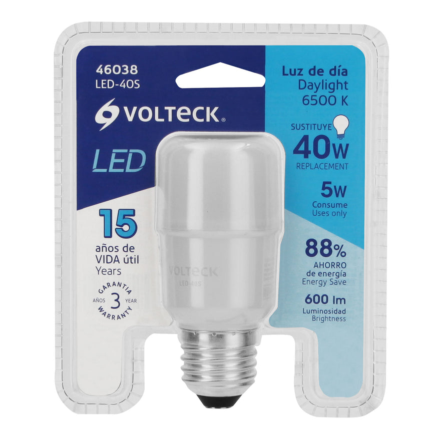 Lámpara de LED tipo barra 5 W luz de día, blíster, Volteck Caja con 2, 46038