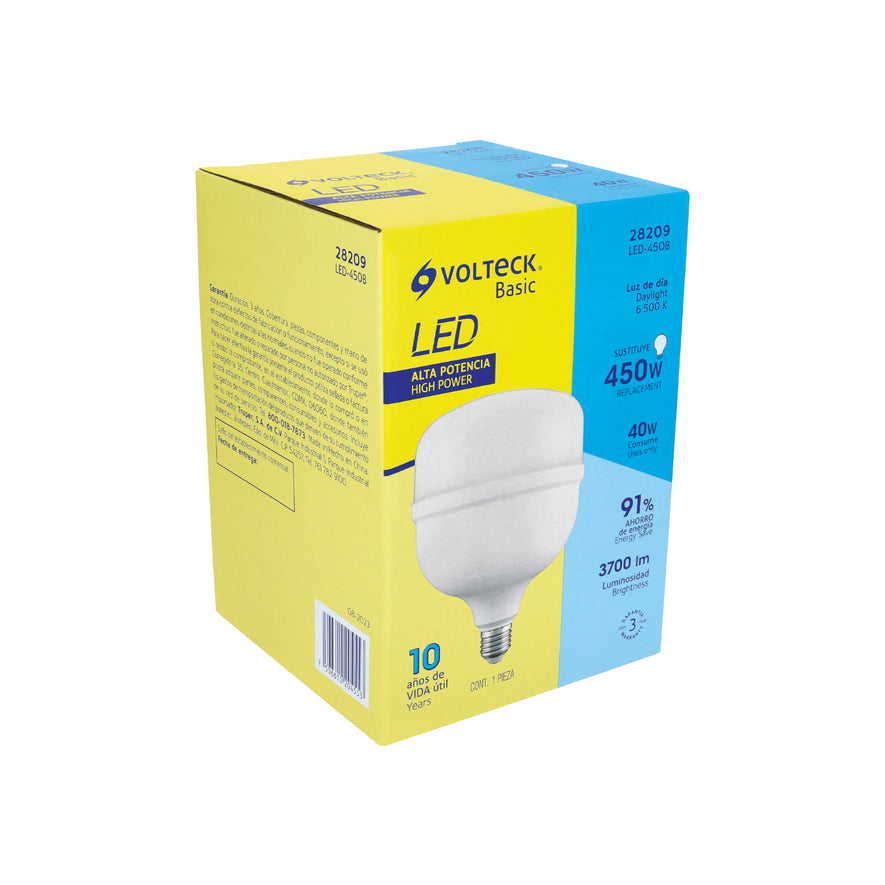 Lámpara LED alta potencia 40W (equiv. 400W) luz de día Basic Caja con 4, 28209