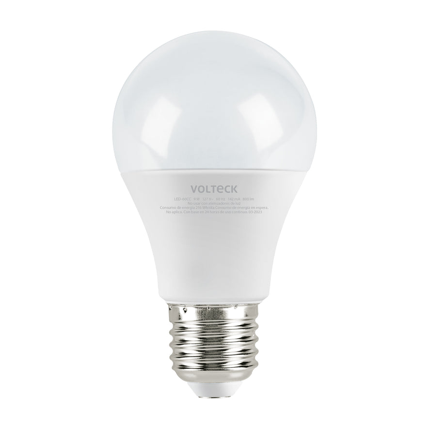 Lámpara LED A19 9 W (equiv. 60 W), luz cálida, caja, Volteck Caja con 12, 47547