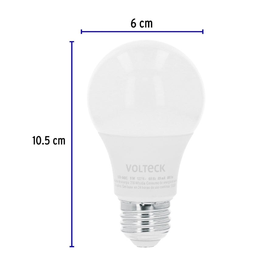 Lámpara de LED atenuable tipo bulbo 9 W luz cálida, blíster Caja con 4, 48298