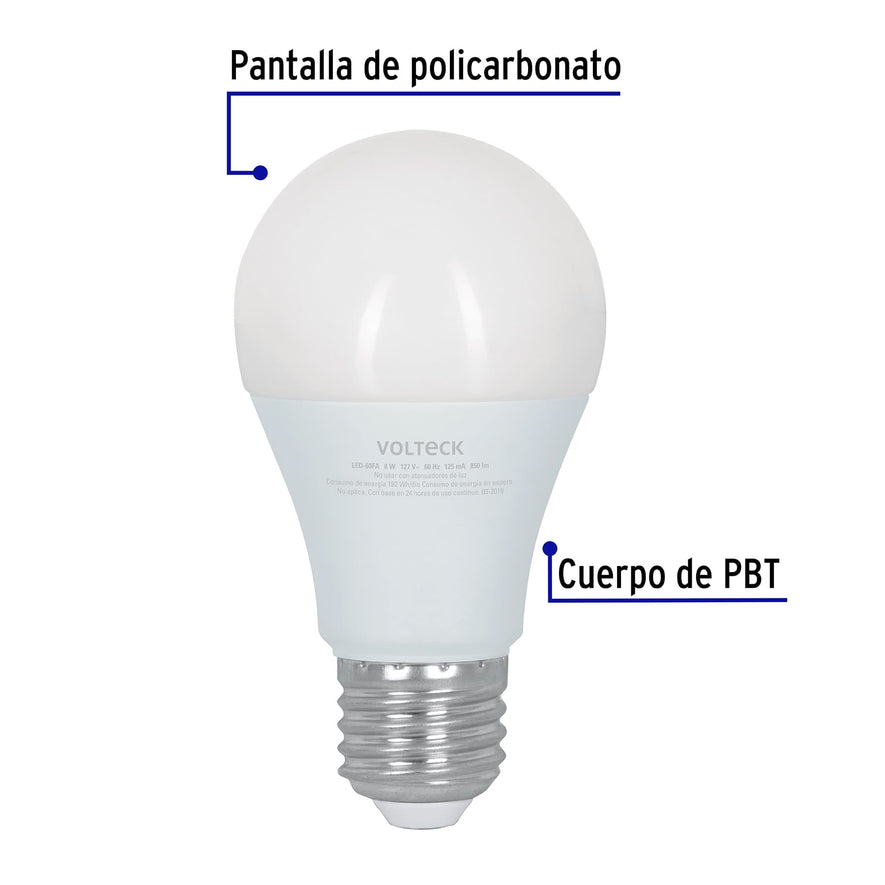 Lámpara LED tipo bulbo con 3 niveles de iluminación, blíster Caja con 2, 48052