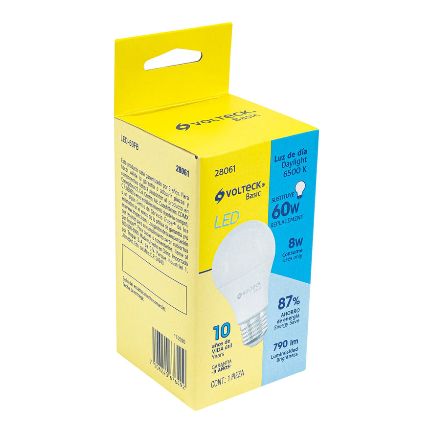 Lámpara LED A19 8 W (equiv. 60 W), luz de día, caja, Basic Caja con 10, 28061