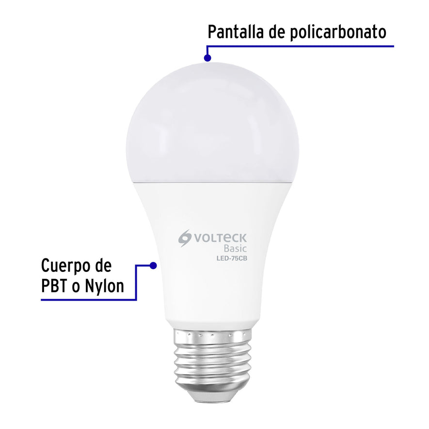 Lámpara LED A19 10 W (equiv. 75 W), luz cálida, caja, Basic Caja con 10, 28064