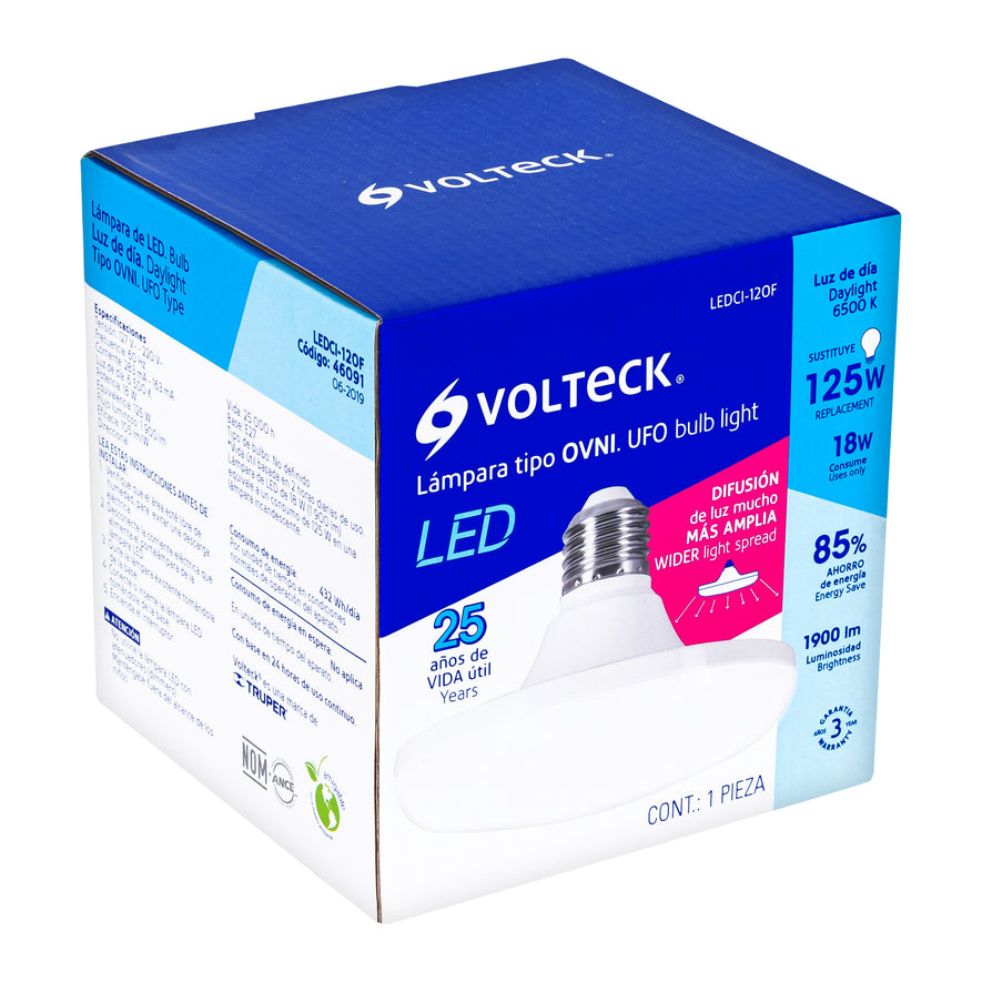 Lámpara LED tipo OVNI 18 W (equiv. 125 W), luz de día, caja Caja con 2, 46091