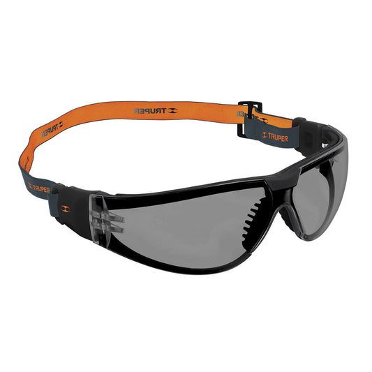 Lentes de seguridad, gris con banda elástica, Active, Truper Caja con 6, 100293