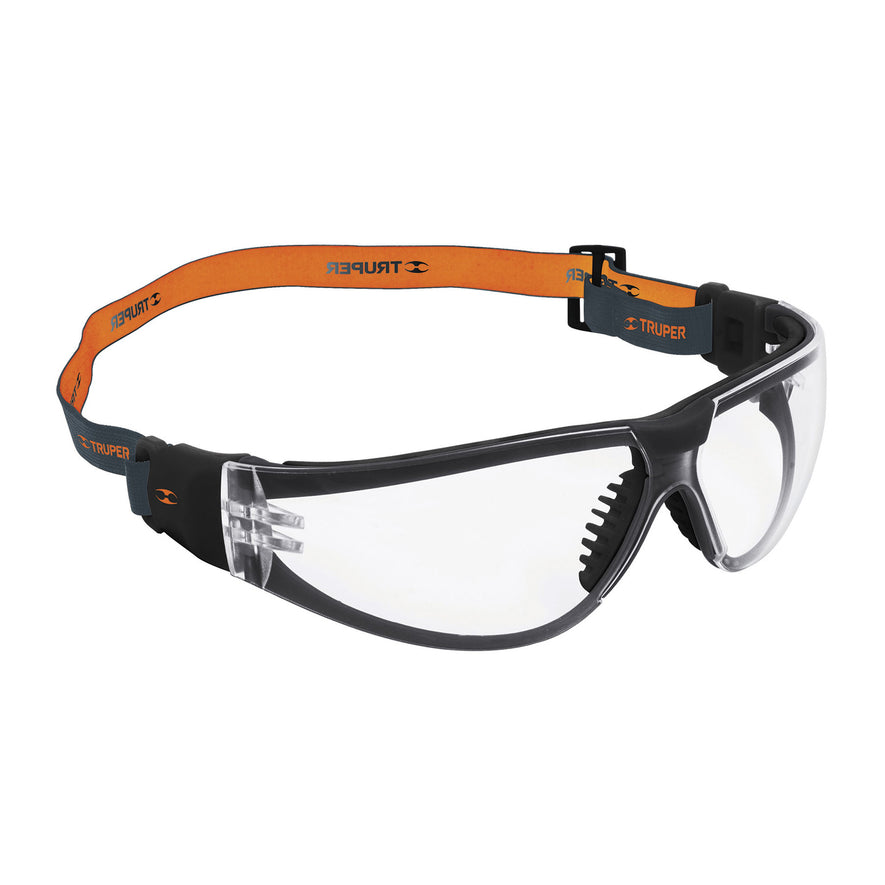 Lentes de seguridad, transparente con banda elástica, Active Caja con 6, 15304
