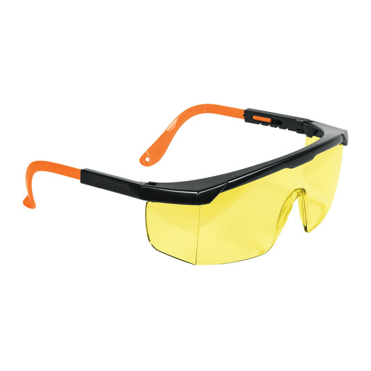 Lentes de seguridad ajustables ambar, Truper Classic Caja con 6, 15137