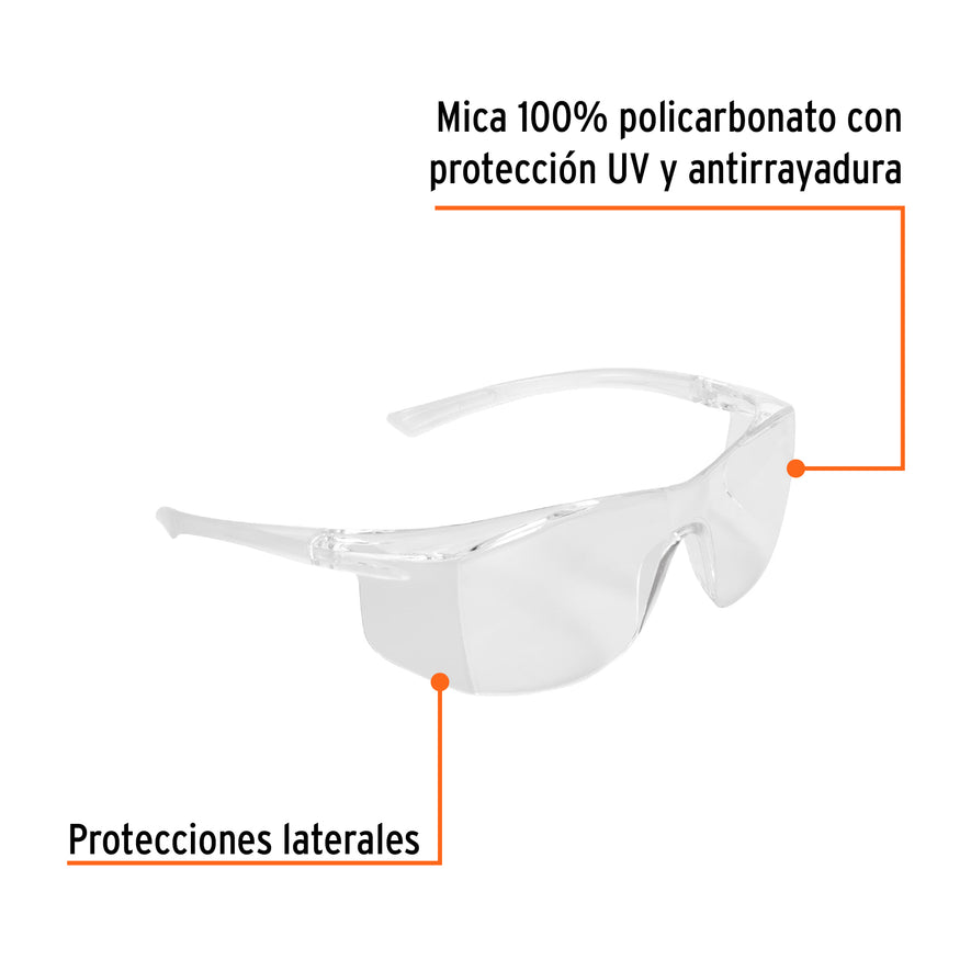 Lentes de seguridad transparentes, Truper Ultralite Caja con 6, 14293