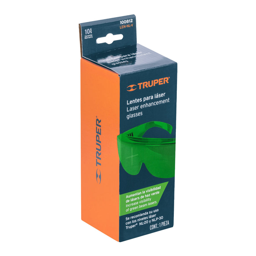 Lentes de seguridad para láser verde, Truper Caja con 2, 100812
