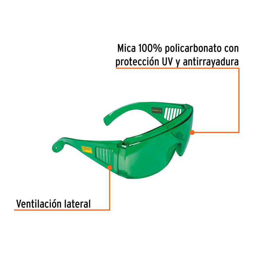 Lentes de seguridad para láser verde, Truper Caja con 2, 100812