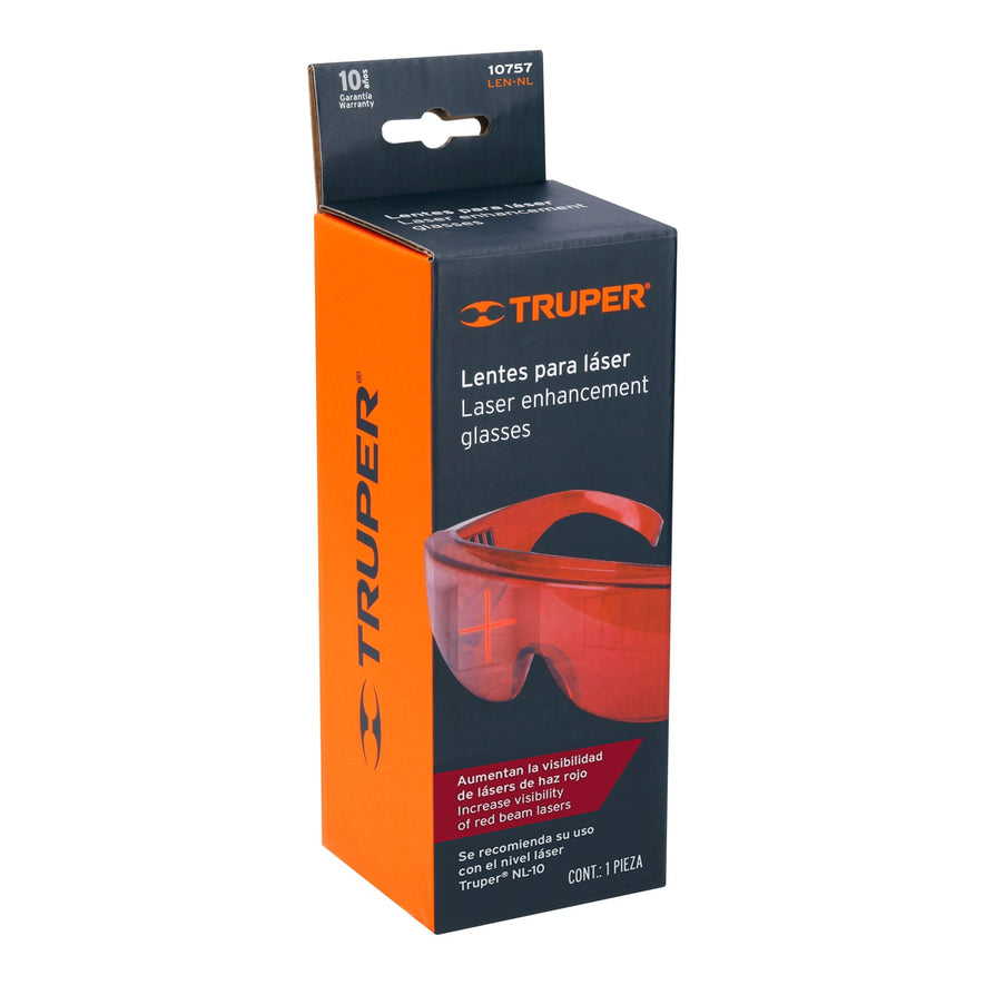 Lentes de seguridad para láser rojo, Truper Caja con 2, 10757